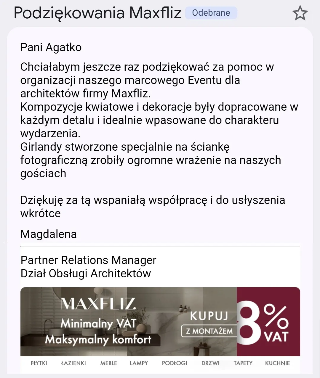 Pozytywna opinia firmy o Granda Event Planner – recenzja 2