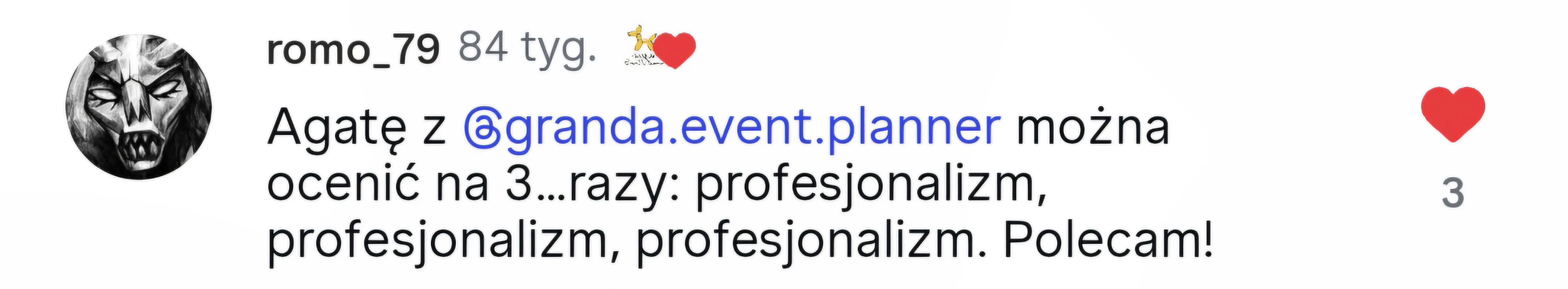 Pozytywna opinia klientki o Granda Event Planner – recenzja 8